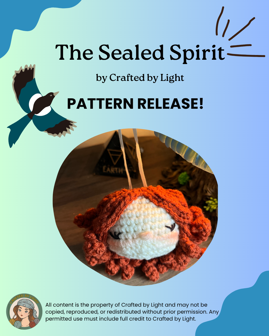 Inuit Tribe Sealed Spirit paid crochet pattern PDF for symbolic crochet accessory