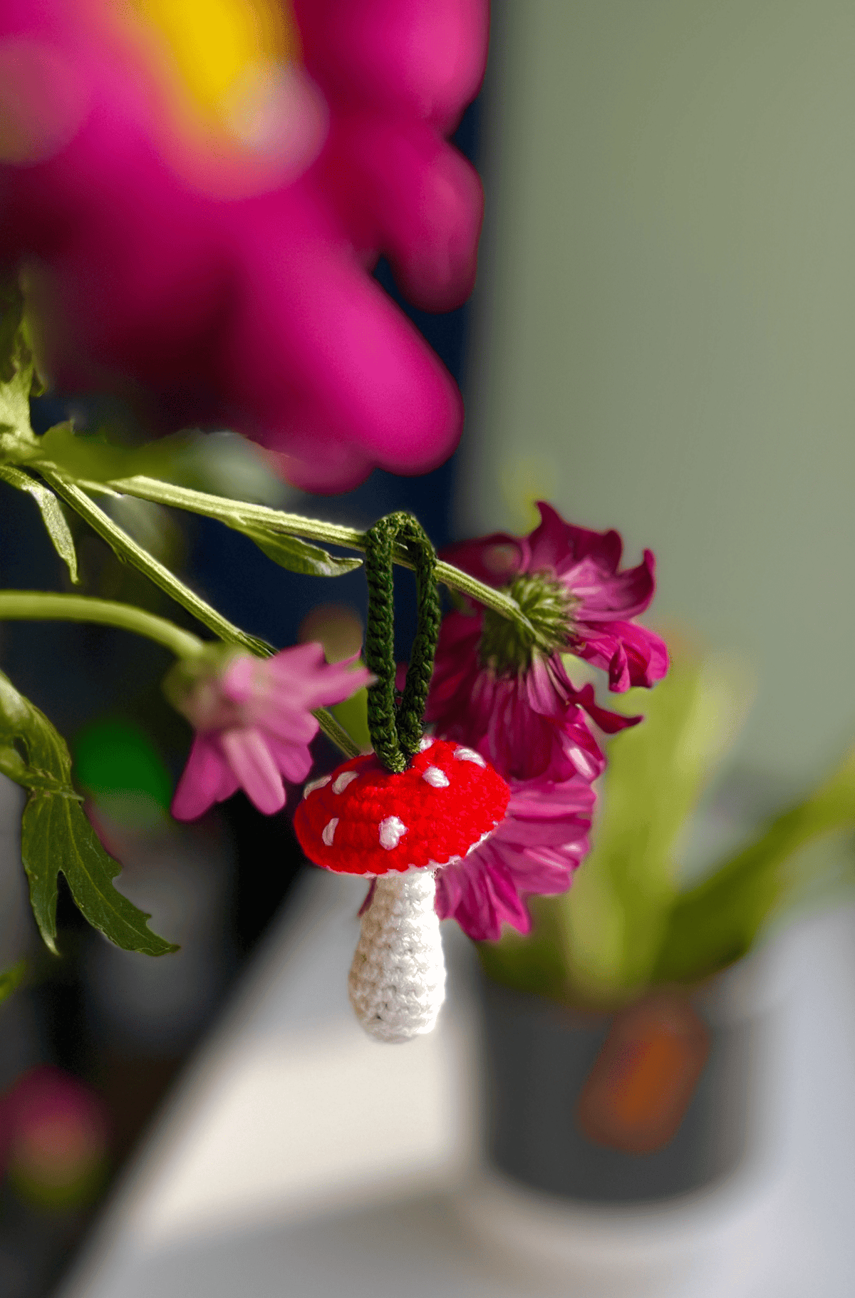 Handmade Crochet Toadstool Keychain Mushroom Keyring Cottagecore Bag Charm Mushroomcore Crochet Accessory UK