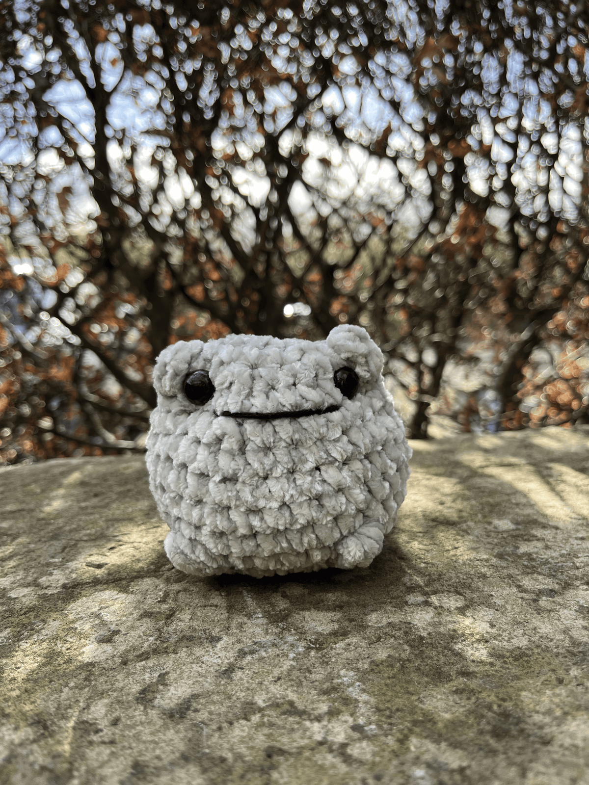 Big Slim Frog large handmade crochet frog plushie by Crafted by Light