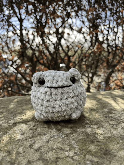Big Slim Frog large handmade crochet frog plushie by Crafted by Light