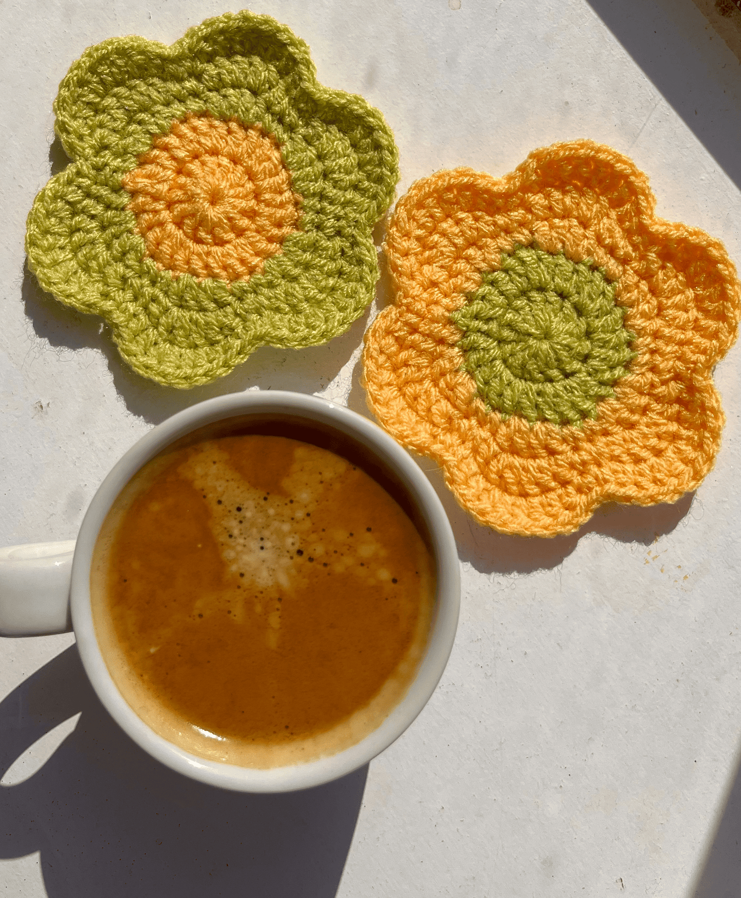 Handmade Crochet Flower Coasters Floral Cottagecore Home Decor Boho Crochet Decor Handmade Table Accessories UK