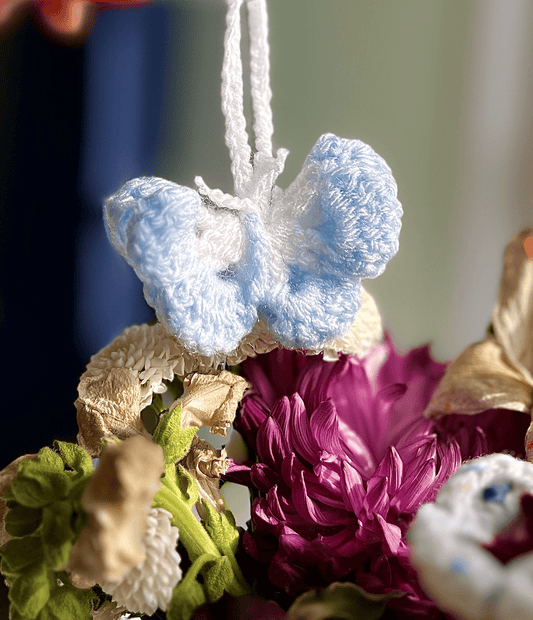 Handmade Crochet Butterfly Keychain Cute Butterfly Keyring Crochet Bag Charm Cottagecore Nature Inspired Accessory UK