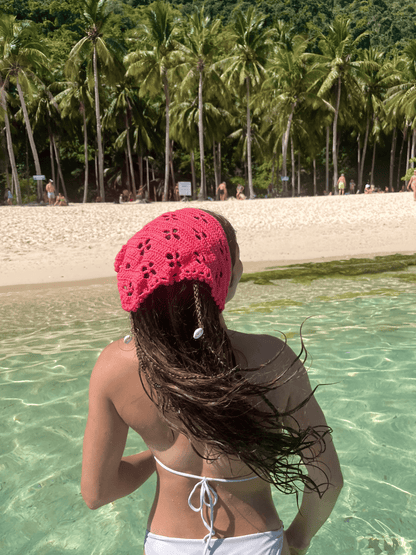 Handmade Clover Crochet Bandana Cottagecore Headwear Crochet Hair Scarf Nature Inspired Handmade Crochet Wearable UK