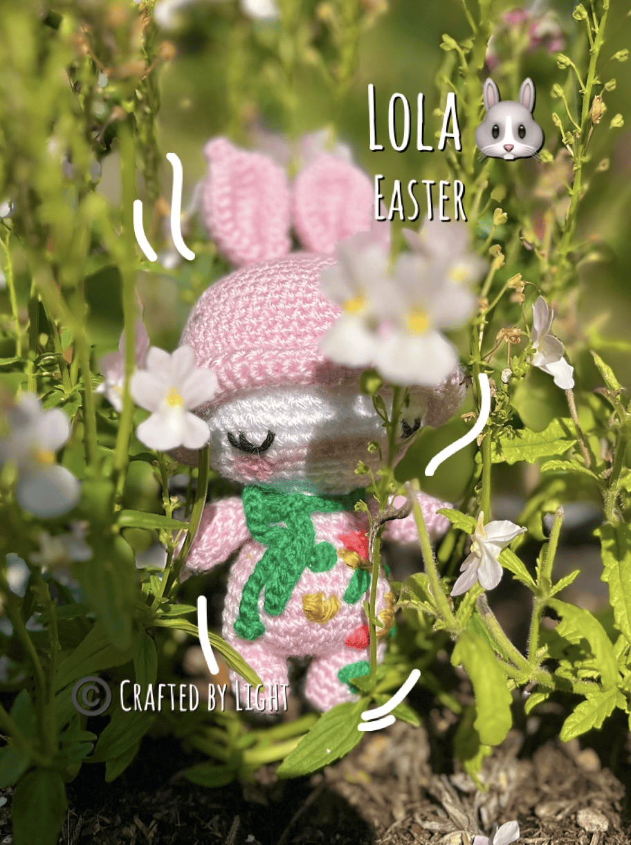 Lola the Easter Bunny handmade crochet companion, cute Easter and spring decoration