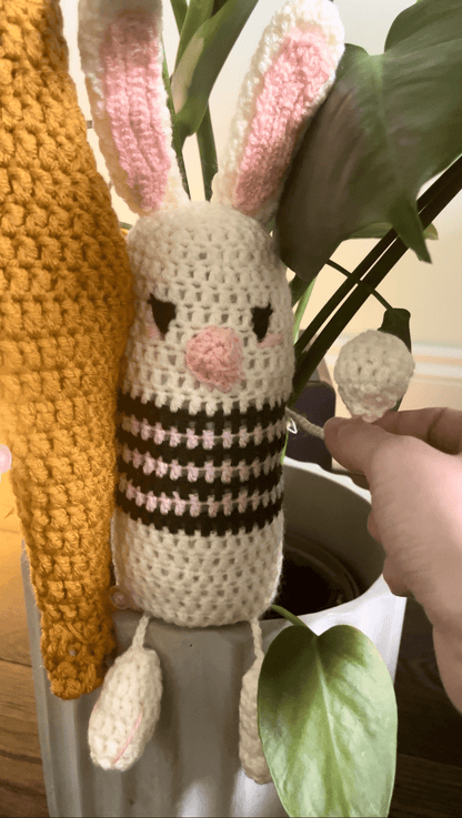 Handmade Crochet Easter Bunny with Detachable Carrot Easter Bunny Crochet Amigurumi Plush Crochet Toy Handmade Easter Gift UK