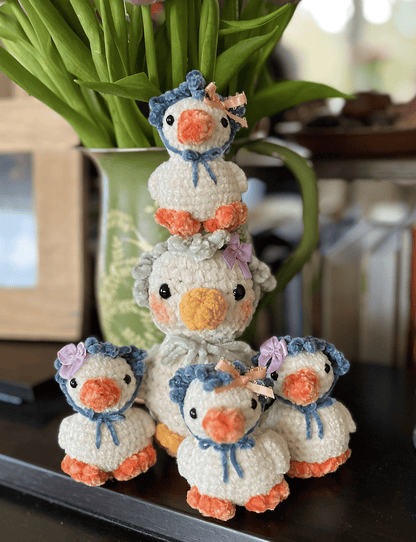 Meadow Ducklings handmade crochet plush ducks with bandanas in small and medium sizes