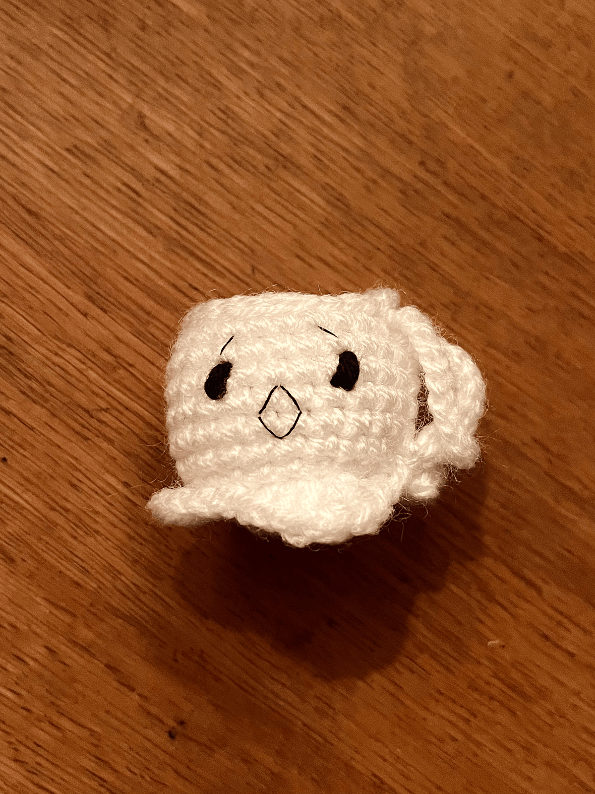 Cute ghost crochet emoji coffee cup keychain, Halloween accessory and spooky bag charm
