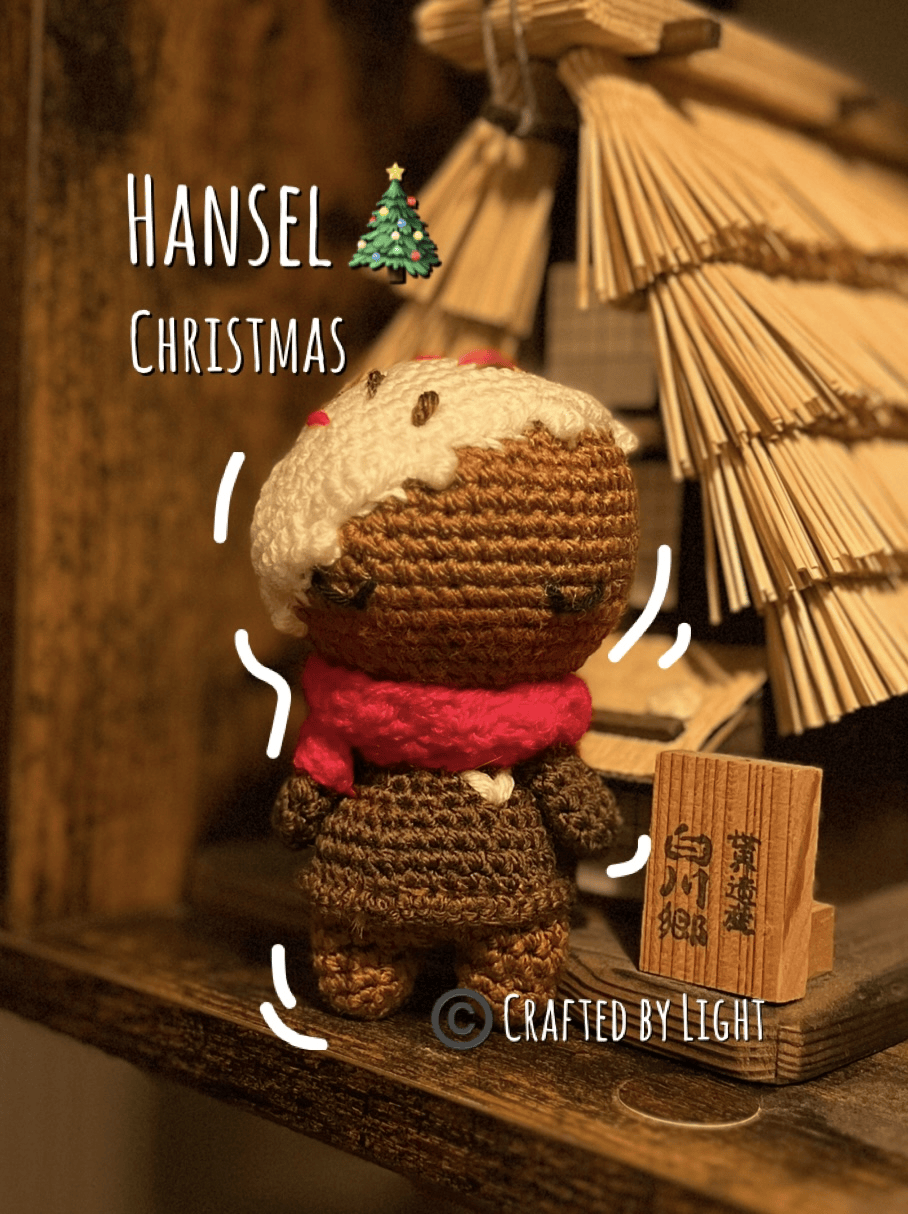 Hansel the Christmas Gingerbread Man crochet companion, handmade festive Christmas decoration