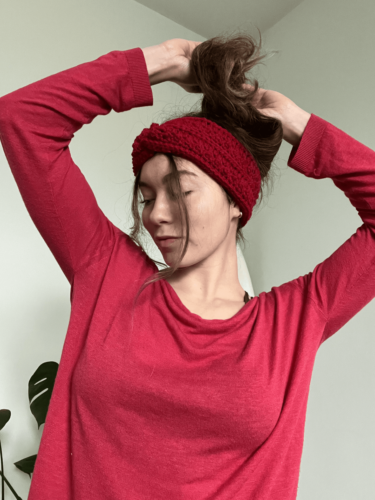 Handmade crochet Picot headwarmer, cosy crochet headband and winter headwear for autumn and cold weather fashion