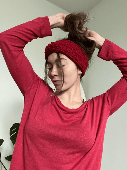 Handmade crochet Picot headwarmer, cosy crochet headband and winter headwear for autumn and cold weather fashion