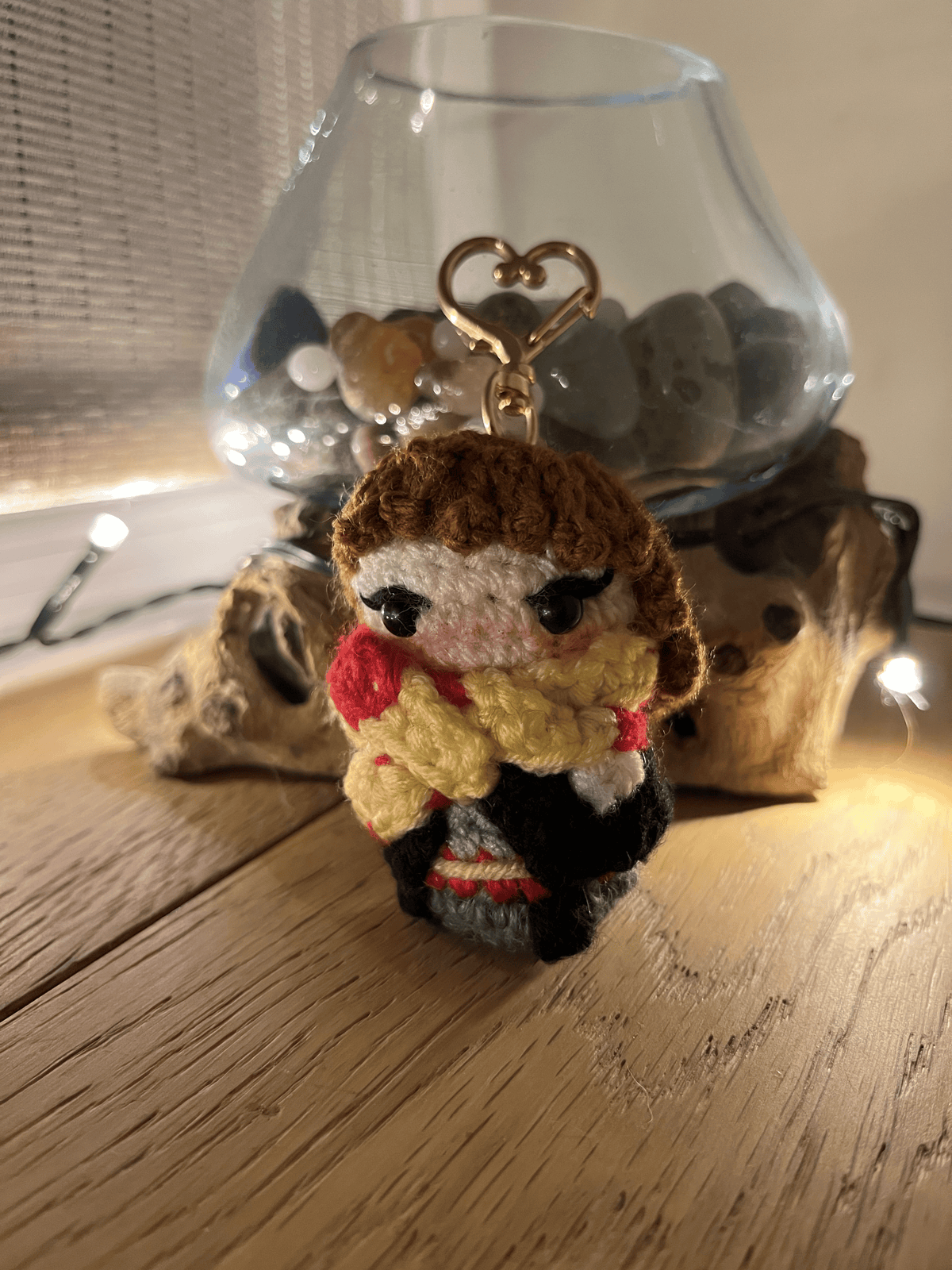 Hermione Granger inspired crochet keyring and handmade character bag charm