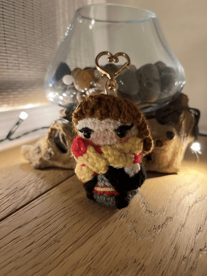 Hermione Granger inspired crochet keyring and handmade character bag charm