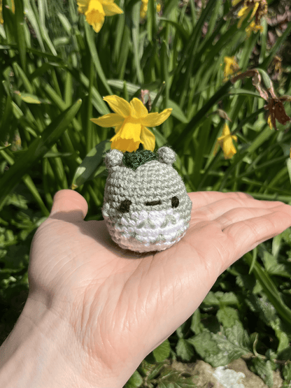 Sage green Mini Totoro crochet keychain, handmade My Neighbour Totoro accessory and Studio Ghibli inspired bag charm