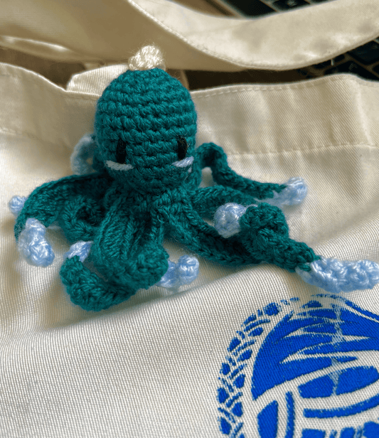 Handmade crochet octopus keychain Caribbean Reef Octopus East Pacific Red Octopus ocean bag charm marine life crochet accessory UK