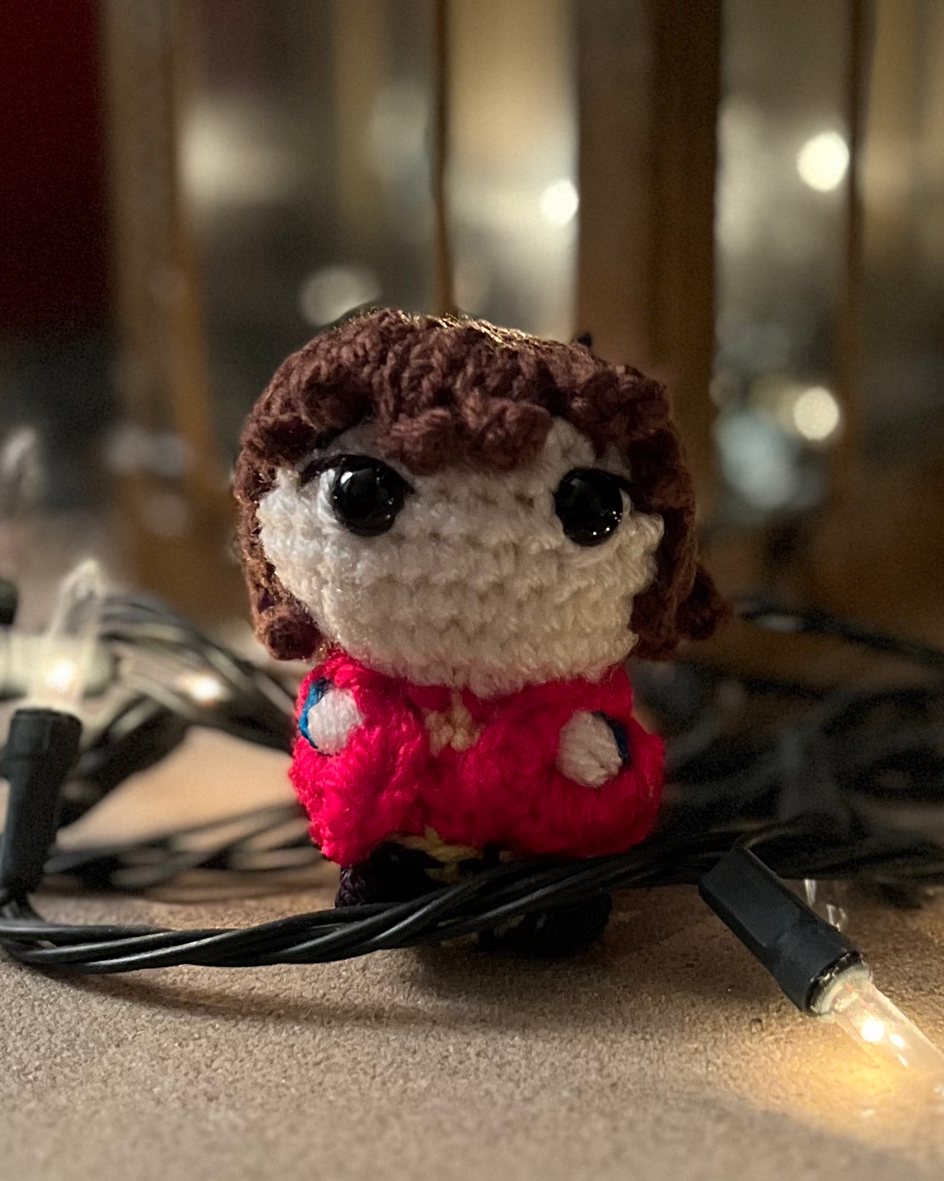 Will Byers inspired crochet Stranger Things display decoration