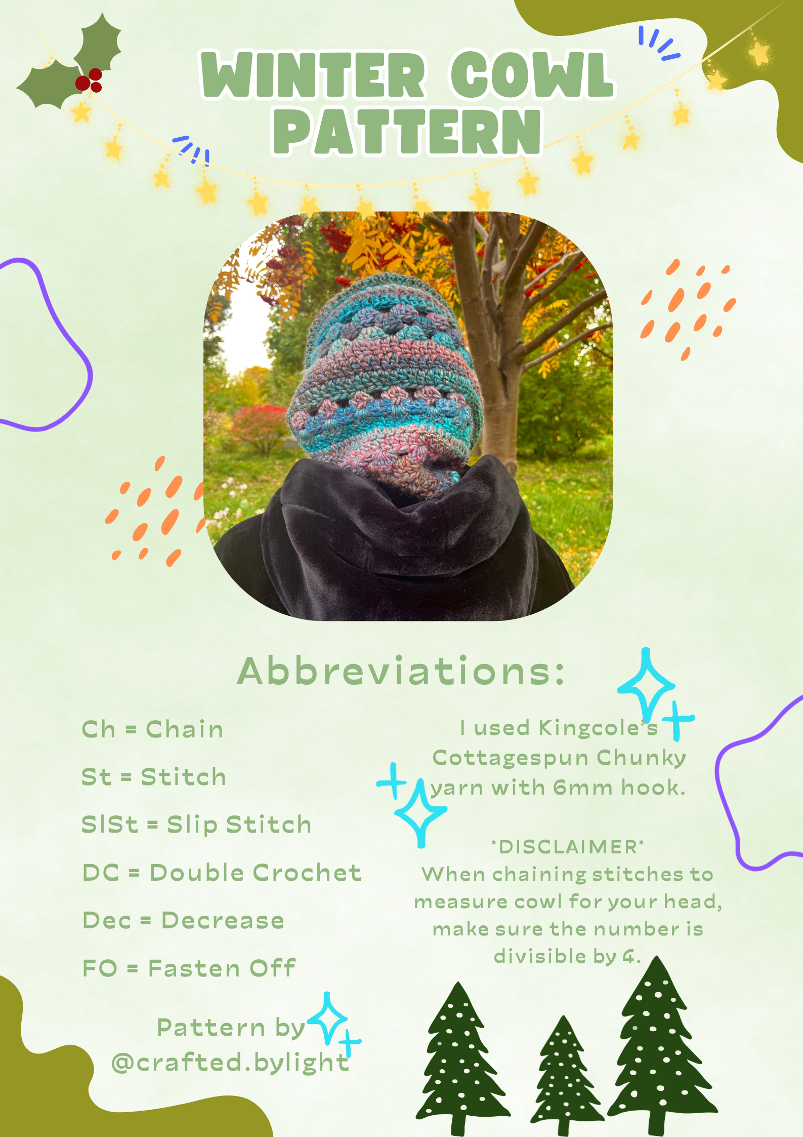 Free crochet cowl pattern for a cosy textured beginner-friendly winter wearable