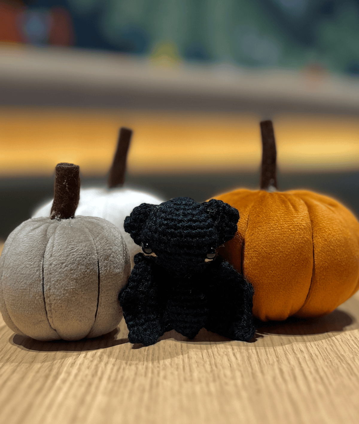 Cute handmade crochet bat keychain Halloween accessory bat amigurumi spooky bag charm gothic crochet accessory UK