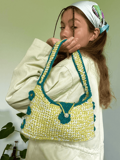 Handmade crochet shoulder bag stylish boho handbag everyday crochet tote handmade crochet accessory UK