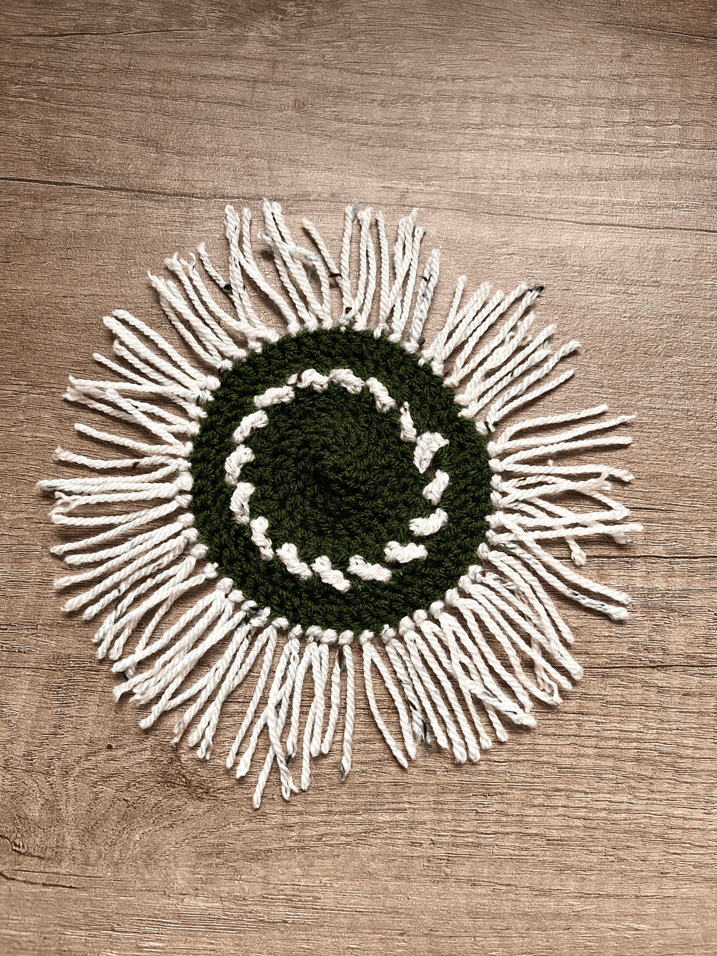 Handmade Crochet Coaster with Frills Cottagecore Mug Coaster Crochet Home Decor Boho Home Accessory Tea & Coffee Coaster UK
