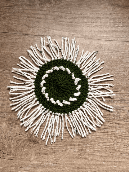 Handmade Crochet Coaster with Frills Cottagecore Mug Coaster Crochet Home Decor Boho Home Accessory Tea & Coffee Coaster UK