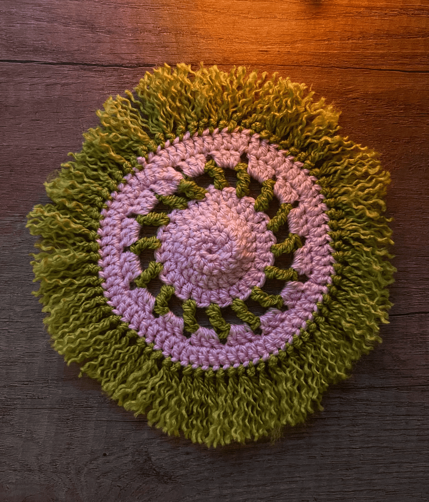 Handmade Crochet Coaster with Frills Cottagecore Mug Coaster Crochet Home Decor Boho Home Accessory Tea & Coffee Coaster UK