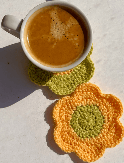 Handmade Crochet Flower Coasters Floral Cottagecore Home Decor Boho Crochet Decor Handmade Table Accessories UK