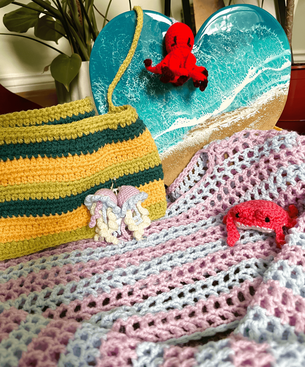 Handmade Seasonal Crochet Mystery Gift Box Spring Summer Autumn Winter Handmade Gift Box UK