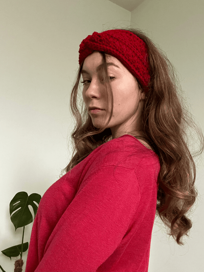 Handmade crochet Picot headwarmer, cosy crochet headband and winter headwear for autumn and cold weather fashion