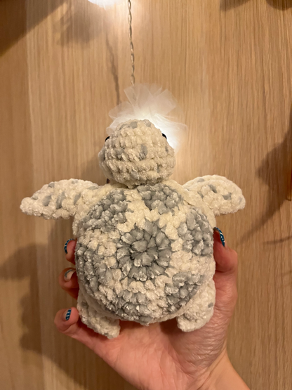 Large handmade crochet sea turtle plushie and ocean animal amigurumi by Crafted by Light