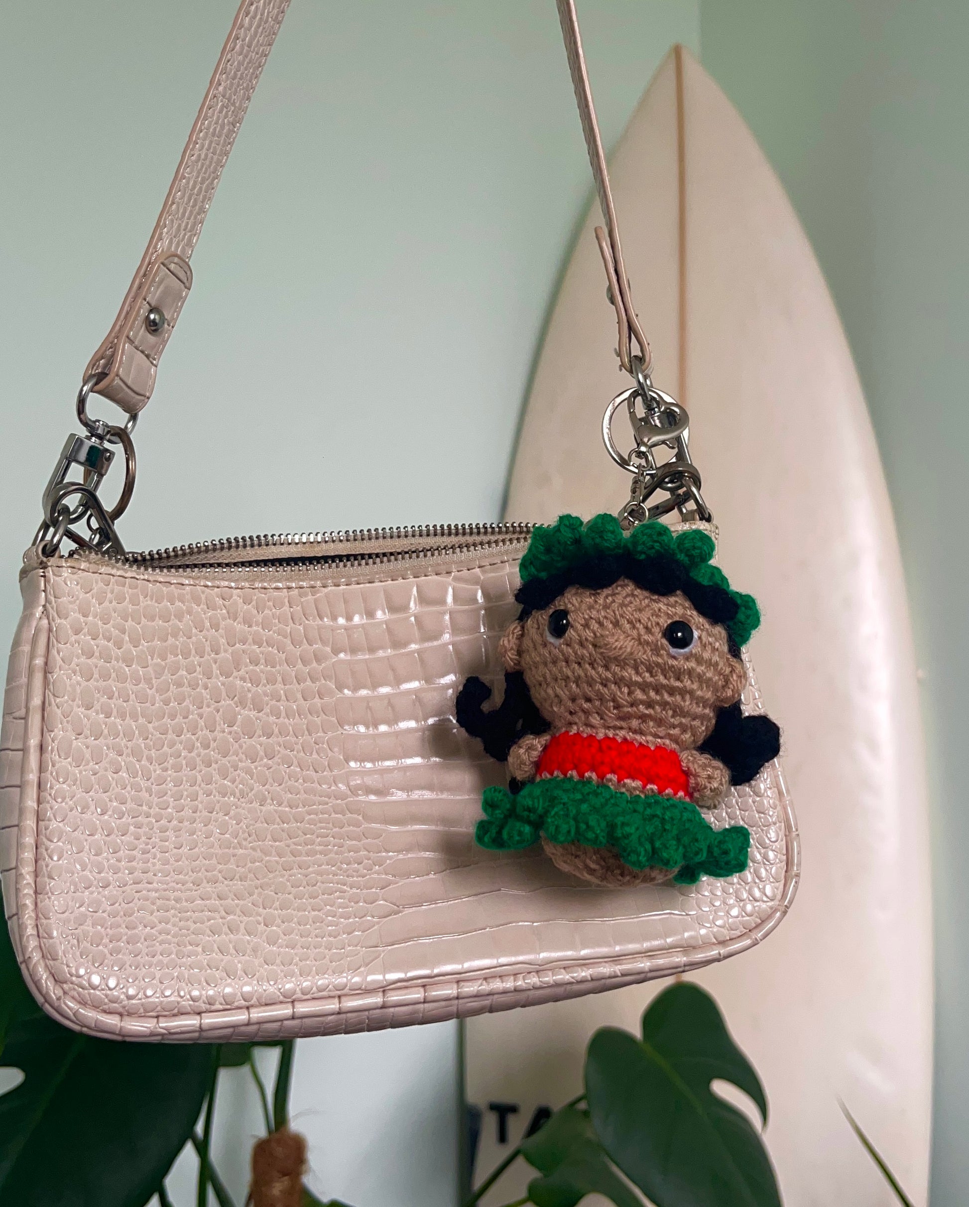 Handmade crochet Lilo keyring from Lilo & Stitch, cute Disney-inspired character accessory