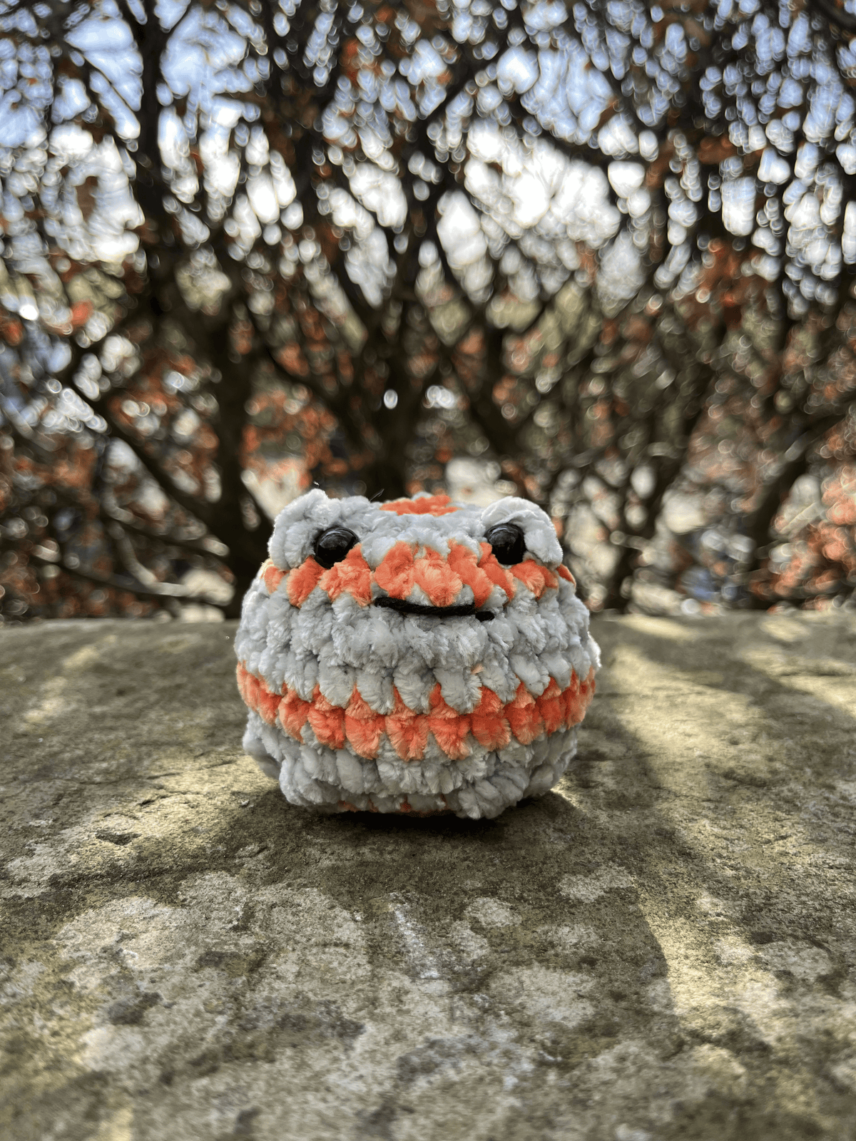 Medium Chubby Frog handmade crochet frog plushie with round body by Crafted by Light