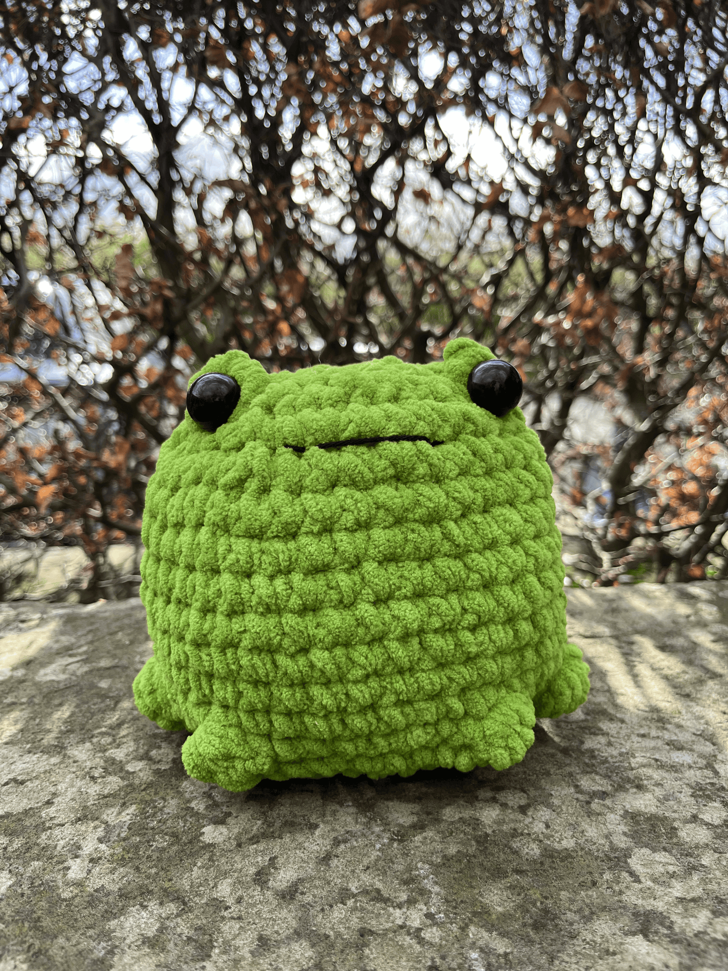 Mega Frog oversized handmade crochet frog plushie by Crafted by Light