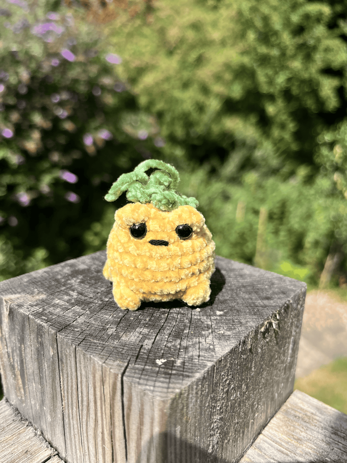 Yellow Mini Toadmato crochet frog keyring and handmade toad bag charm