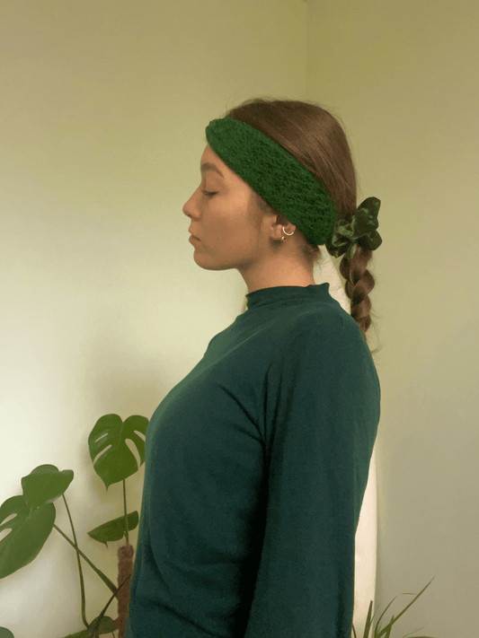 Slim handmade crochet headwarmer and minimalist winter headband, chic crochet headwear and lightweight autumn accessory