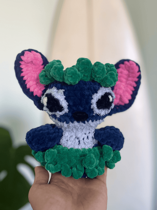 Handmade Stitch crochet plush toy inspired by Lilo & Stitch, cute Disney character amigurumi